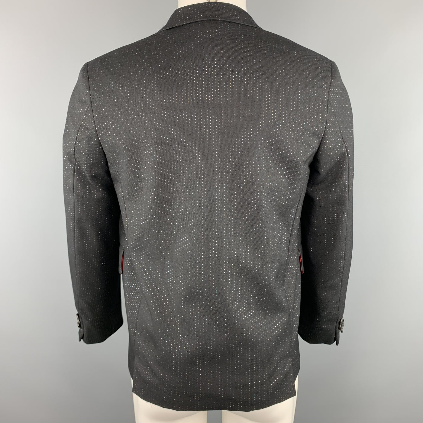 COMME des GARCONS HOMME PLUS Size M Metallic Black Wool Cropped Jacket