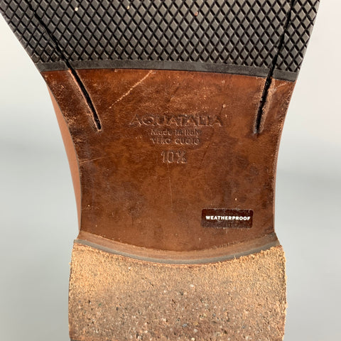 AQUATALIA Size 10.5 Caramel Leather Lace Up Shoes