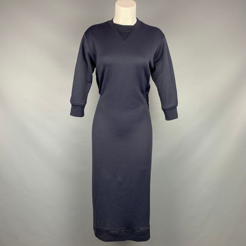 TIBI Size XS Navy Cotton Blend Open Back Long Dress