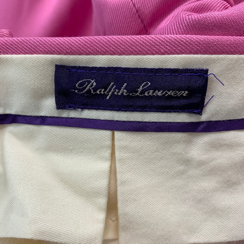RALPH LAUREN Size 36 Pink Silk Pleated Dress Pants