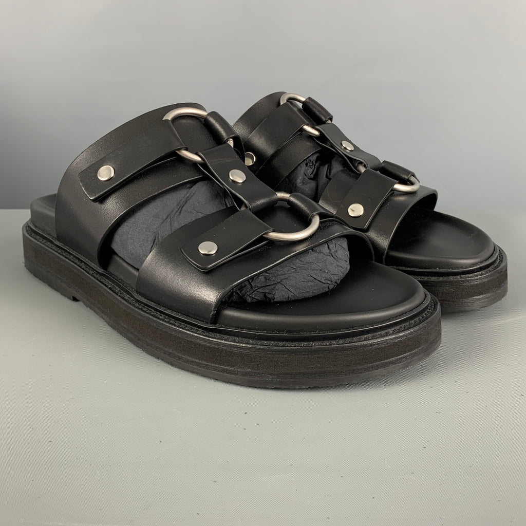 CELINE Size 7.5 Black Leather Woven Rope Heels – Sui Generis Designer  Consignment