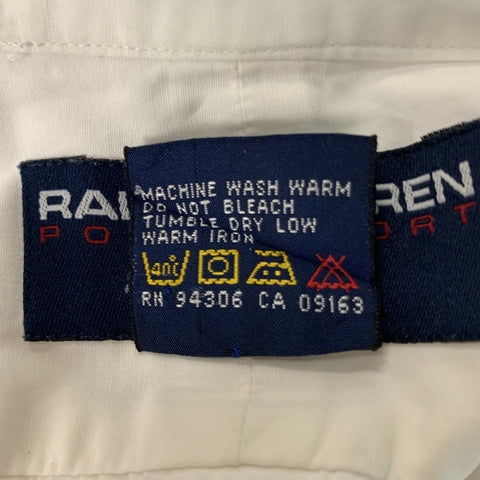 RALPH LAUREN Size 2 White Cotton Vintage Blouse