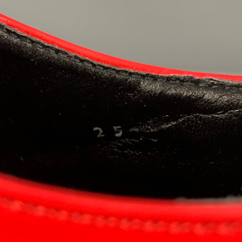 COMME des GARCONS Size 7  Red Leather Lace Up Shoes