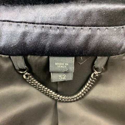 BURBERRY PRORSUM Size 42 Navy Viscose Silk Notch Lapel Sport Coat