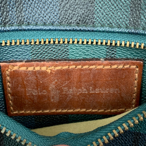 Vintage RALPH LAUREN Blackwatch Coated Canvas Leather Tennis Racket Cover