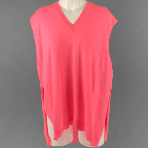 KENZO Size S Pink Wool V-Neck Vest