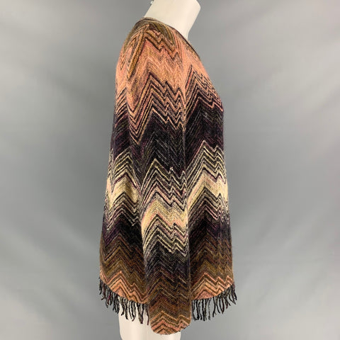 MISSONI Size 10 Multi-Color Wool Blend Knitted Dress Top