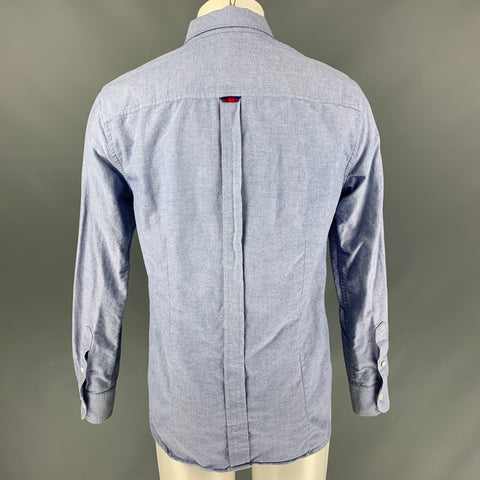 BAND OF OUTSIDERS Size M Blue Multicolour Applique Cotton Long Sleeve Shirt