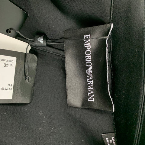 EMPORIO ARMANI Size 4 Black Polyester Sequined Jacket Blazer
