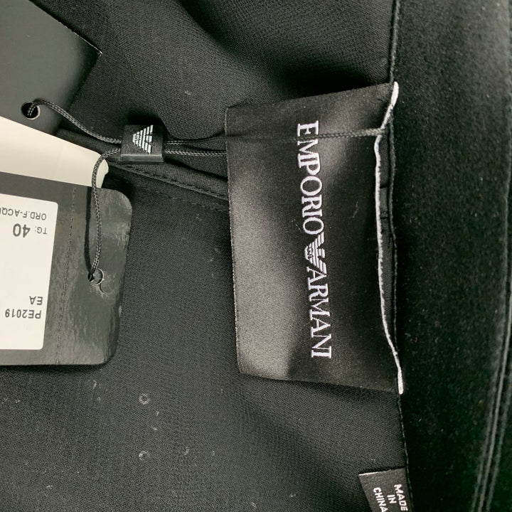 EMPORIO ARMANI Size 4 Black Polyester Sequined Jacket Blazer