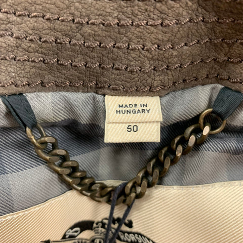 BURBERRY LONDON Size 40 Taupe Leather Single Breasted Belted Coat