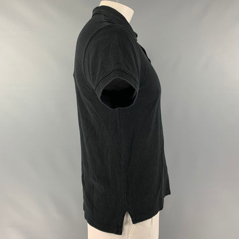 TODD SNYDER Size L Black Cotton Buttoned Polo