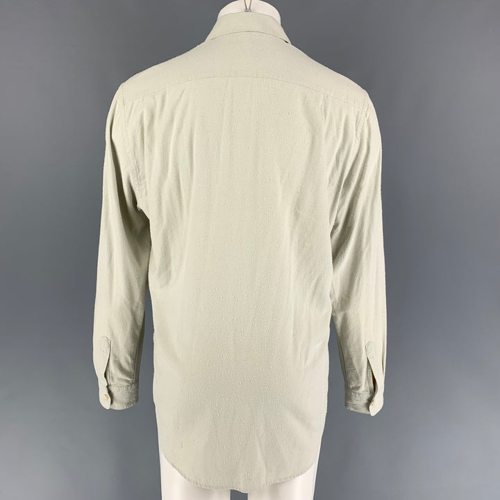 OUR LEGACY Size M Pistachio Textured Silk Button Up Long Sleeve Shirt
