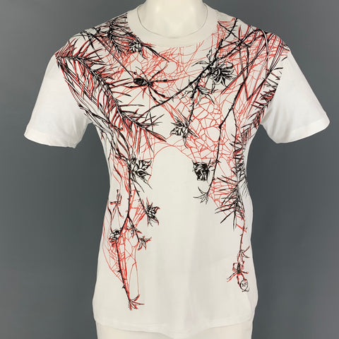 MCQ by ALEXANDER MCQUEEN Size L White Red Graphic Cotton T-shirt