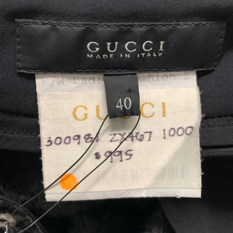 GUCCI Taille 4 Pantalon habillé taille basse en jacquard mélangé de rayonne noire