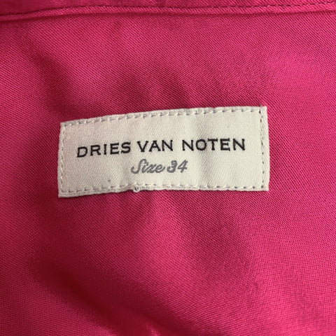 DRIES VAN NOTEN Size XS Pink Viscose Camp Shirt