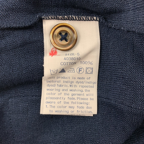 45rpm Size XL Indigo Knitted Cotton Buttoned Cardigan