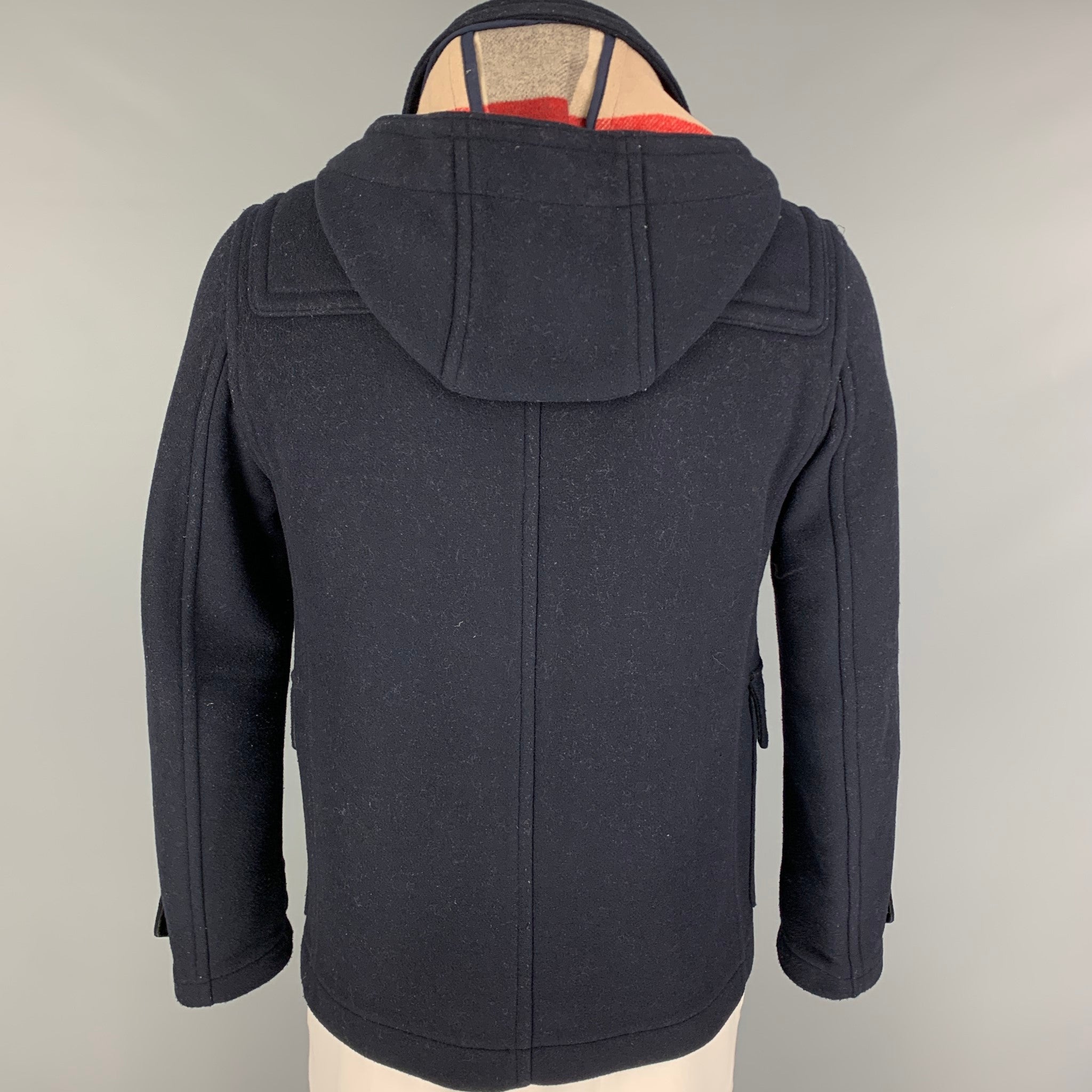 BURBERRY BRIT Size M Navy Wool Polyamide Toggle Closure Coat – Sui