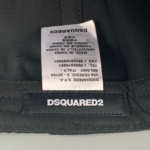 Chapeau en toile brodée rose noir DSQUARED2