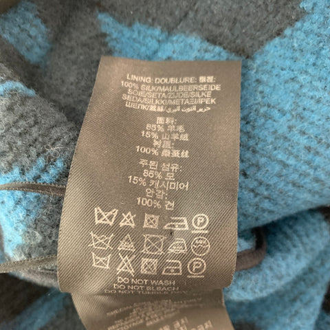 BURBERRY PRORSUM Size XS Blue Navy Wool Cashmere Abstract Pencil Skirt