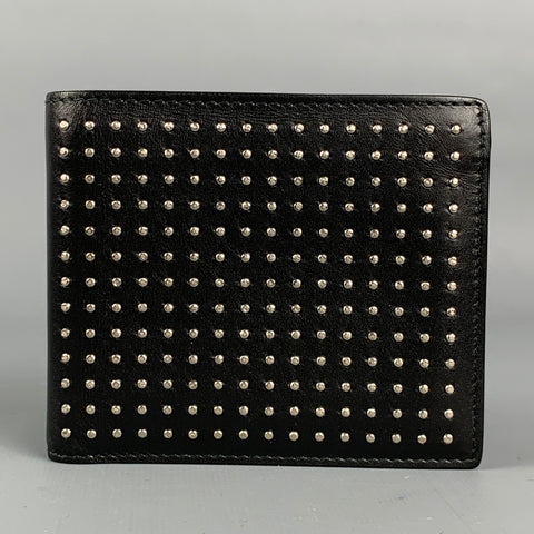SAINT LAURENT Black & Silver Studded Leather Wallet