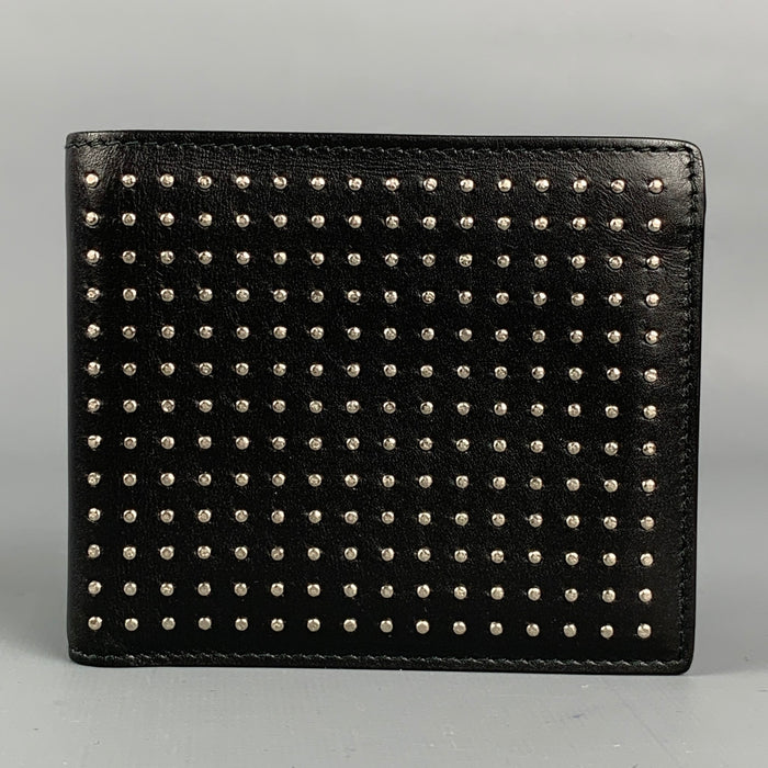 SAINT LAURENT Black & Silver Studded Leather Wallet