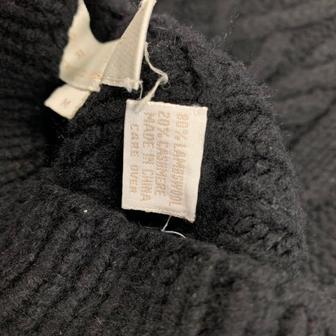 PERRY ELLIS Size M Black Wool Blend Knitted Turtleneck Sweater
