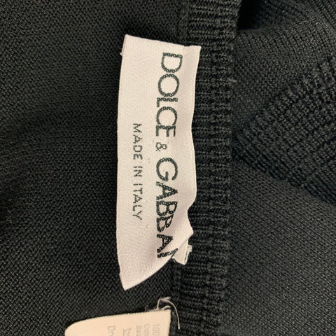 DOLCE &amp; GABBANA Cardigan à manches courtes en coton noir taille 4 - Femme