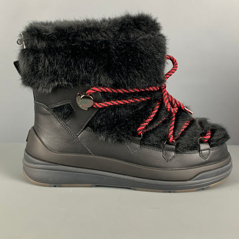 MONCLER Talla 8 Botas de cuero negro