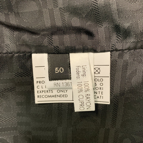 SALVATORE FERRAGAMO Taille 40 Veste en cuir noir à revers solide