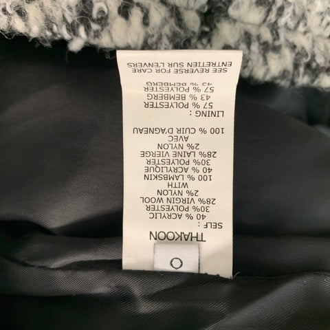 THAKOON Size 0 Black White & Grey Acrylic Blend Mixed Fabrics Jacket