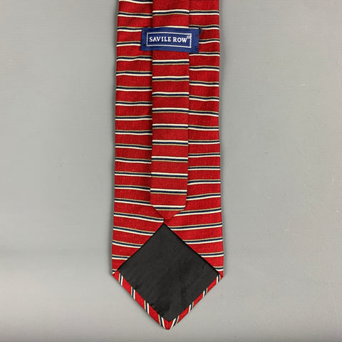 SAVILE ROW Red Stripe Silk Tie