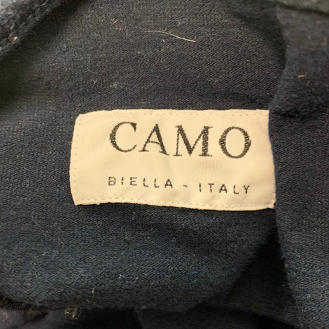 CAMO Size M Navy White Embroidery Cotton  Polyamide Crew Neck T-shirt