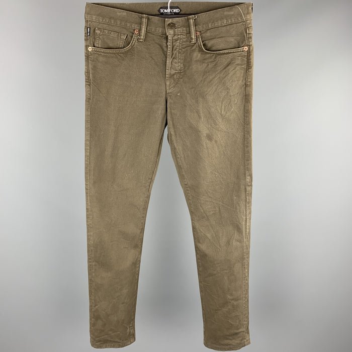 TOM FORD Size 30 Brown Cotton Button Fly Casual Pants