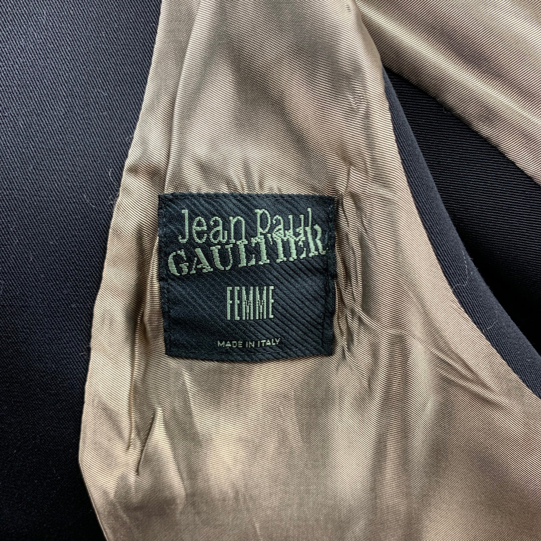 vintage JEAN PAUL GAULTIER Taille M Black Wool Blend Double Breasted Gilet sans manches