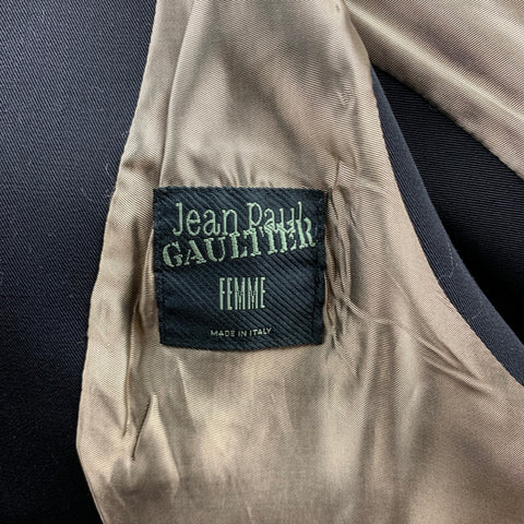 Vintage JEAN PAUL GAULTIER Size M Black Wool Blend Double Breasted Sleeveless Vest