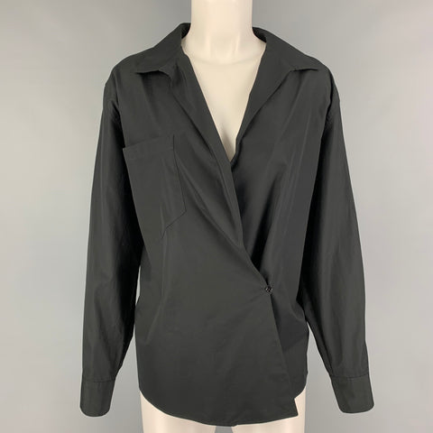 Collection RALPH LAUREN Taille 6 Haut décontracté en coton noir enveloppant
