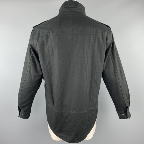 FAZE APPAREL Size M Black Cotton Zip & Buttons Jacket