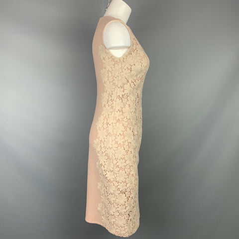 LUISA BECCARIA Taille 4 Blush Off White Robe tricotée en coton/laine
