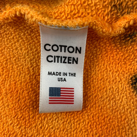 COTTON CITIZEN Size S Orange Black Tie Dye Cotton Hooded Sweatshirt