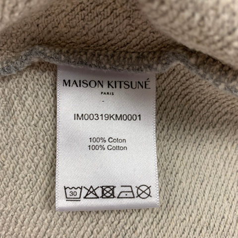 MAISON KITSUNE Size M Grey Logo Cotton Crew-Neck Sweatshirt