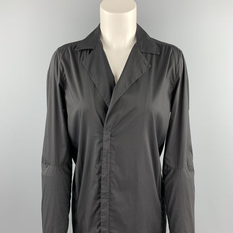 HELMUT LANG Size 6 Black Cotton Blend Hidden Zipper Shirt Dress