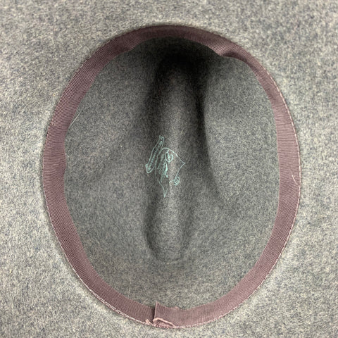 Vintage DOESKIN Gray Felt. Feather Fedoral Hat