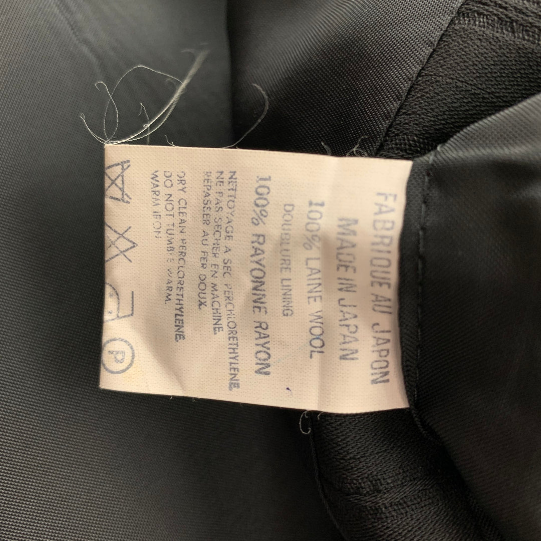 YOHJI YAMAMOTO Size M Black Stripe Wool Oversized Coat
