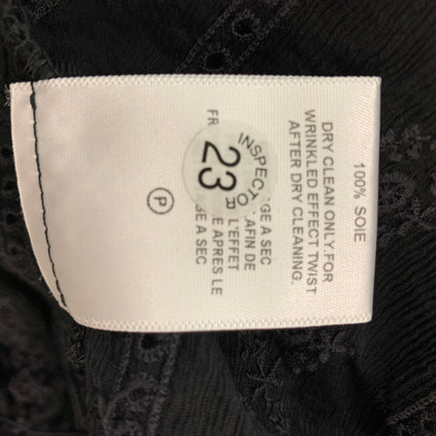 GRAHAM & SPENCER Size S Black Silk Embroidered Cardigan Blouse