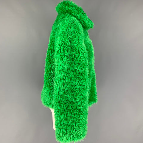 MSGM Size M Green Modacrylic Blend Textured Zip Up Jacket