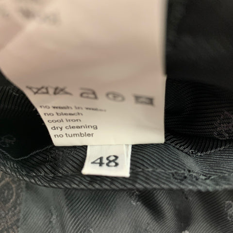 DOLCE & GABBANA Size 38 Black Brown Jacquard Wool Peak Lapel Sport Coat