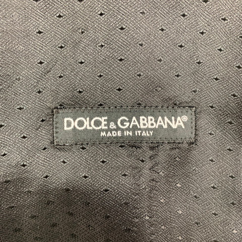 DOLCE & GABBANA Size 42 Black Jacquard Wool Blend Buttoned Vest