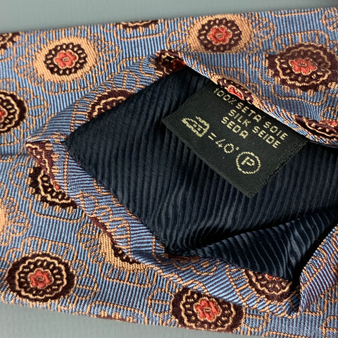 ERMENEGILDO ZEGNA Corbata Seda Lunares Marrón Gris