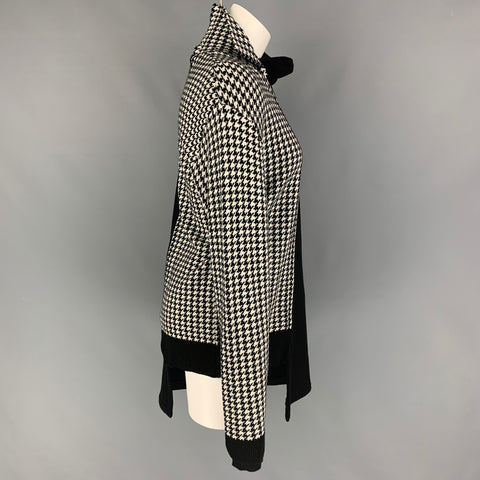 Y's by YOHJI YAMAMOTO Jersey de pata de gallo blanco y negro talla M